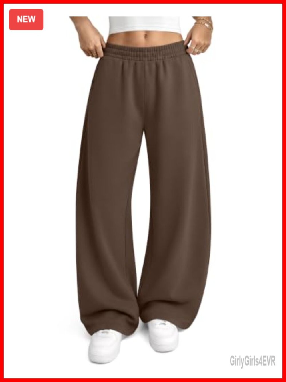 Women's Baggy Barrel Sweatpants Wide Leg Pull On Pants